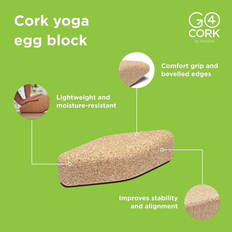 Go4Cork Cork Yoga Block for Yoga, Pilates & Meditation | Non-Slip, Hypoallergenic, Sustainable, Non-Toxic Yoga Block - Image 2